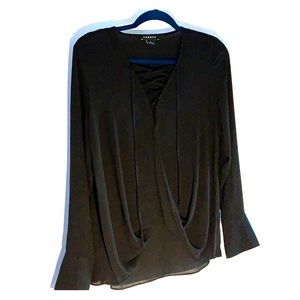 Trouvé Black V Neck Tie Blouse